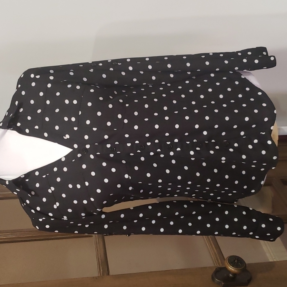 Express Polka Dot Button Down Blouse - image 1